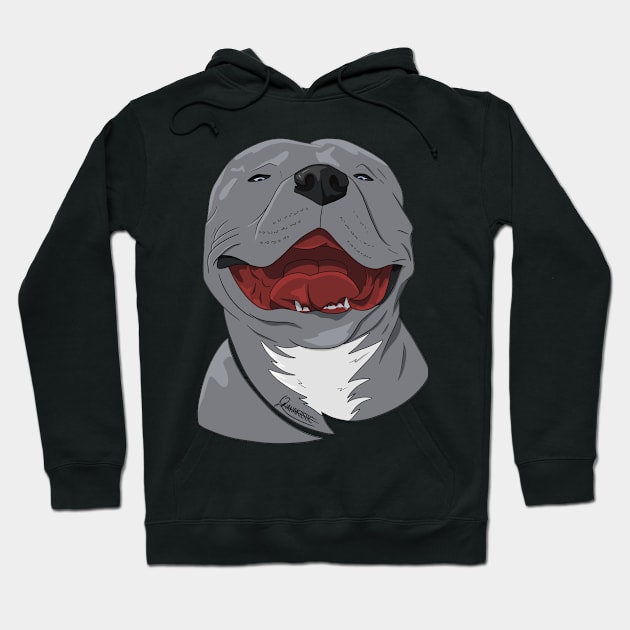 Happy Pitbull Hoodie by Orianartistic